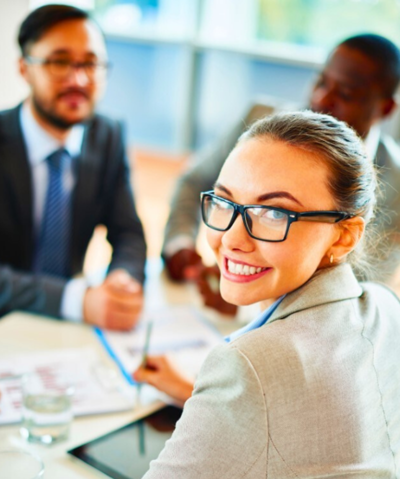 A recruiting team reviews information for staff placements.