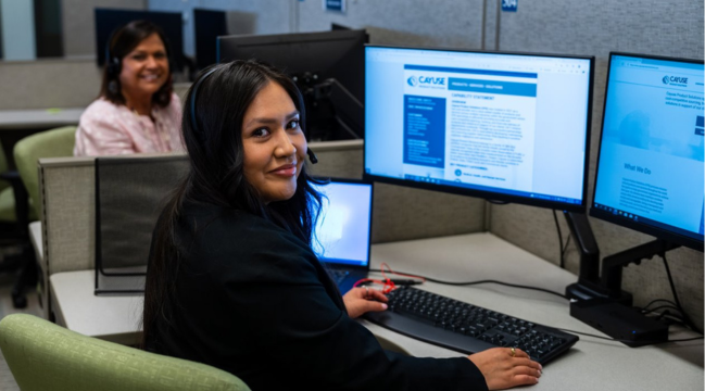 Service Desk Technicians at their stations